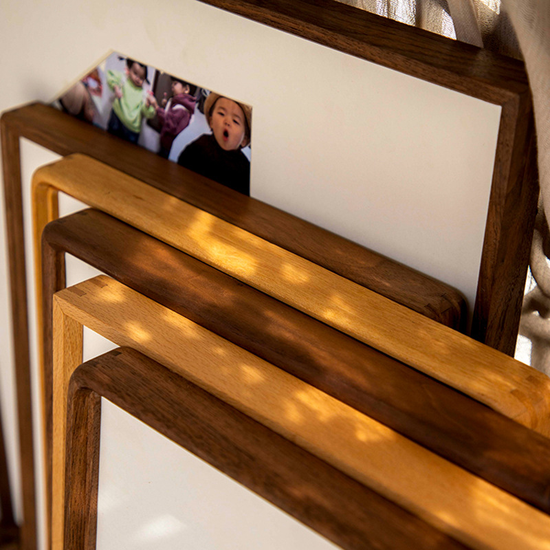 Picture of Baby growth memorial photo frame solid wood wall-mounted photo frame made of picture frame 1-year-old children's day gift table