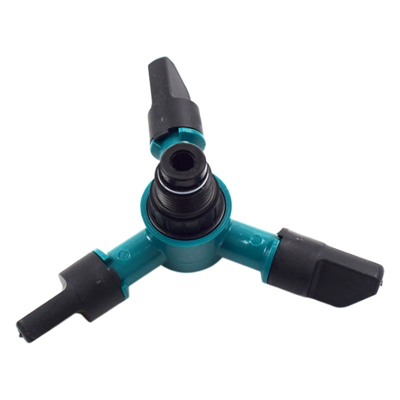 Ground plug plastic three-fork sprinkler balcony trampoline cooling rotary triangle nozzle household garden lawn sprinkler