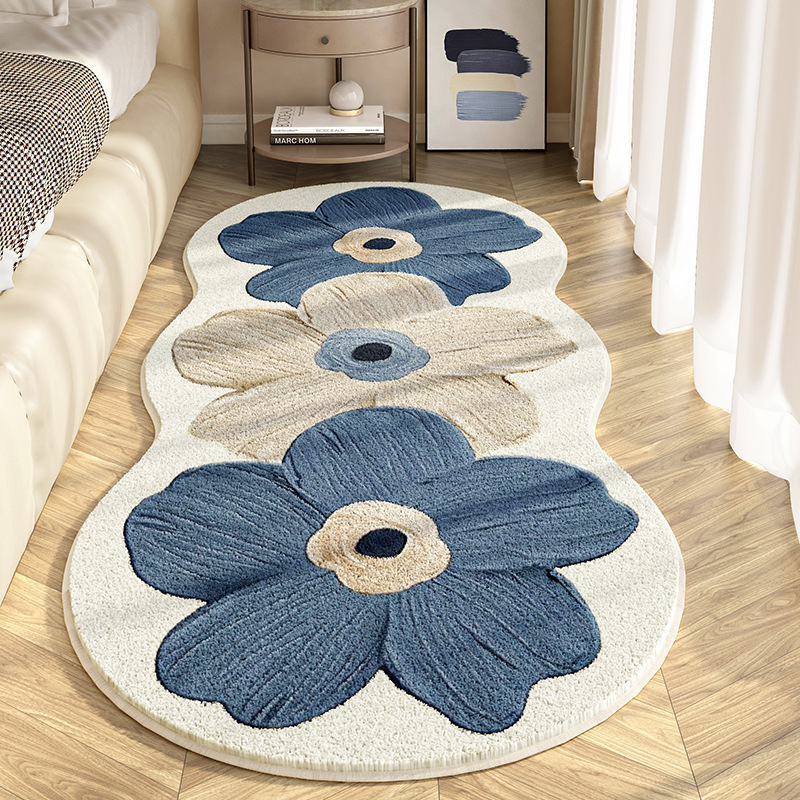 Temu Valentine's Day Carpet Living Room Bedroom Thickened Plush Flower Carpet Shaped Small Fresh Carpet Labeling for Hair