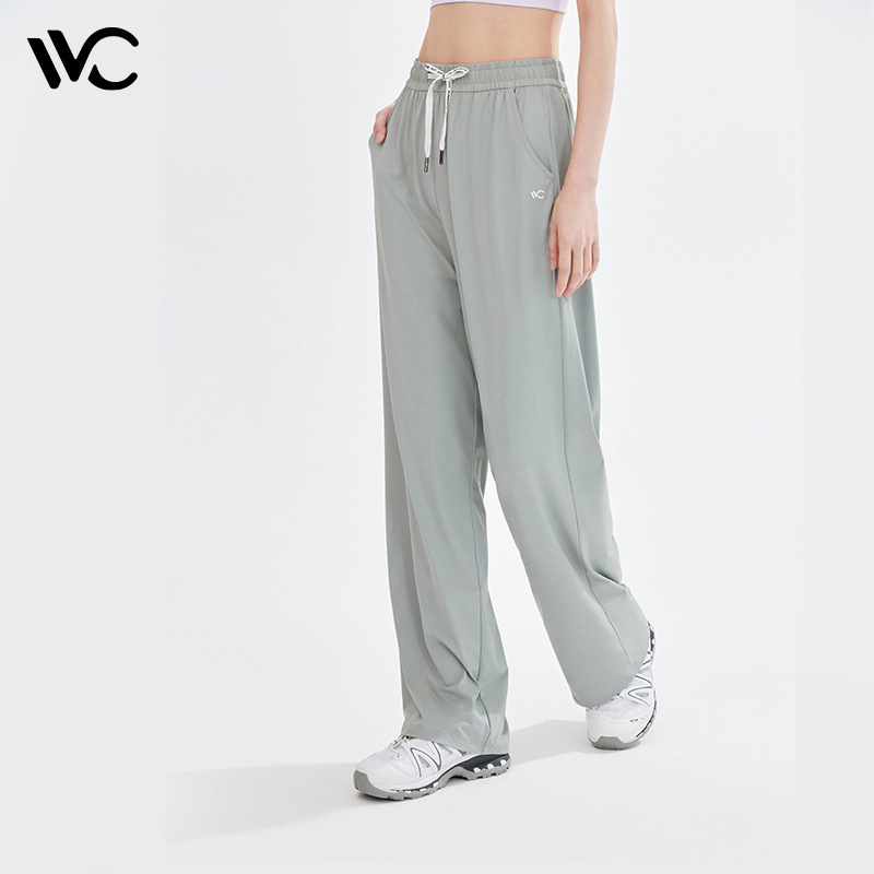 VVC cloud-sensitive sun protection pants plus size wide-leg pants women's casual pants draping lengthened upf50 ice silk pants cool slimming