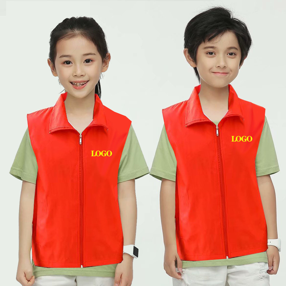 Children's Composite Activity Vest Printing Training Class Activity Advertising Vest Printed logo Little Volunteer