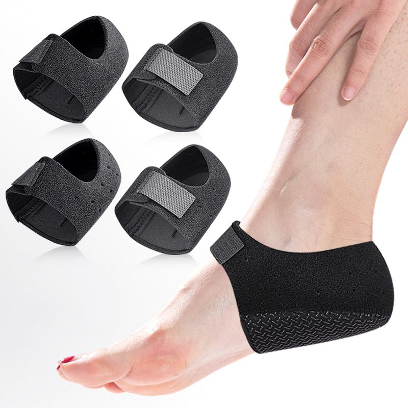 Velcro Heel Cover, Soft Anti-Wear, Adjustable Heel Warmer Cover, Silicone Anti-Slip Sports Shock-Absorbing Foot Cover