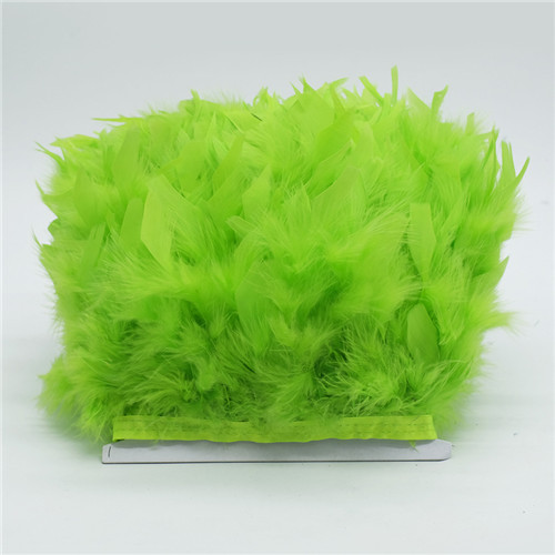 Picture of Turkey Feather Cloth with Flame Edge Feather Lace Wedding Bar Latin Dance Doll Clothing Accessories DIY Feathers