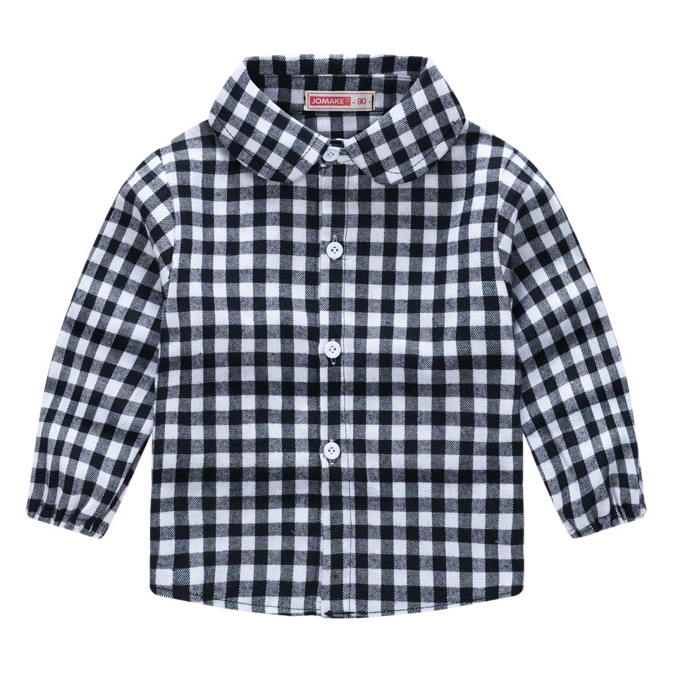 Picture of New children's spring and autumn casual long-sleeved shirt Korean style boys and girls plaid shirt children's trendy brushed shirt
