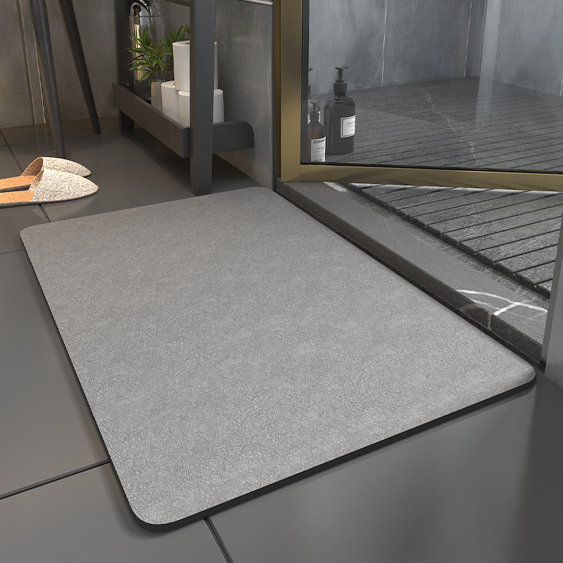 Picture of Diatomite Cushion Bathroom Mat Toilet Quick-drying Household Water-absorbing Mat Toilet Non-slip Foot Mat Carpet Door Mat