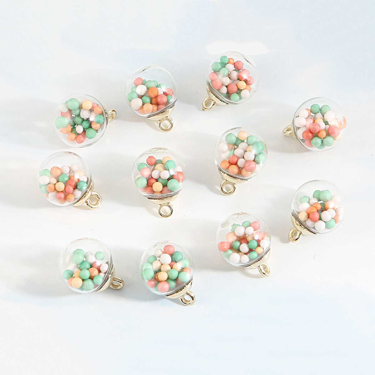 Picture of Cross-border Hot Sale Color Transparent Star Sequins Crystal Glass Ball Pendant DIY Handmade Ear Jewelry Accessories
