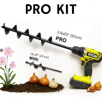 Picture of Factory Garden Garden Soil Loosening Lilac Flower Twist Drill Digging Planting Tool Alloy Ground Drill Spiral Drill Bit Accessories