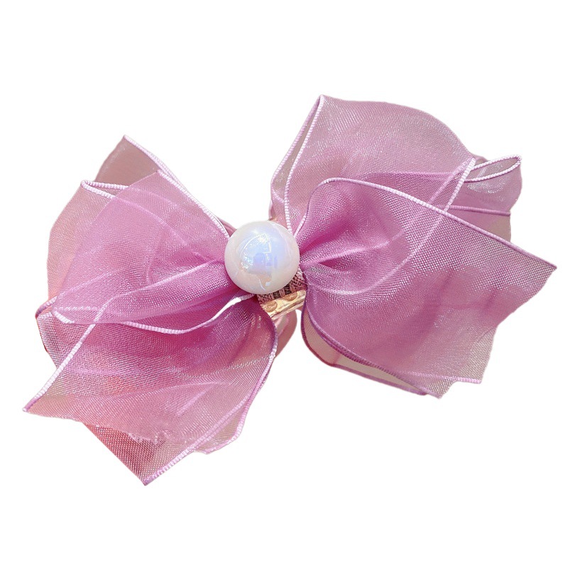 Children's Bow Grab Clip Girls' Ball Head Disc Hair Artifact Girls' New Style Hairpin Mesh Pontail Clip Headwear