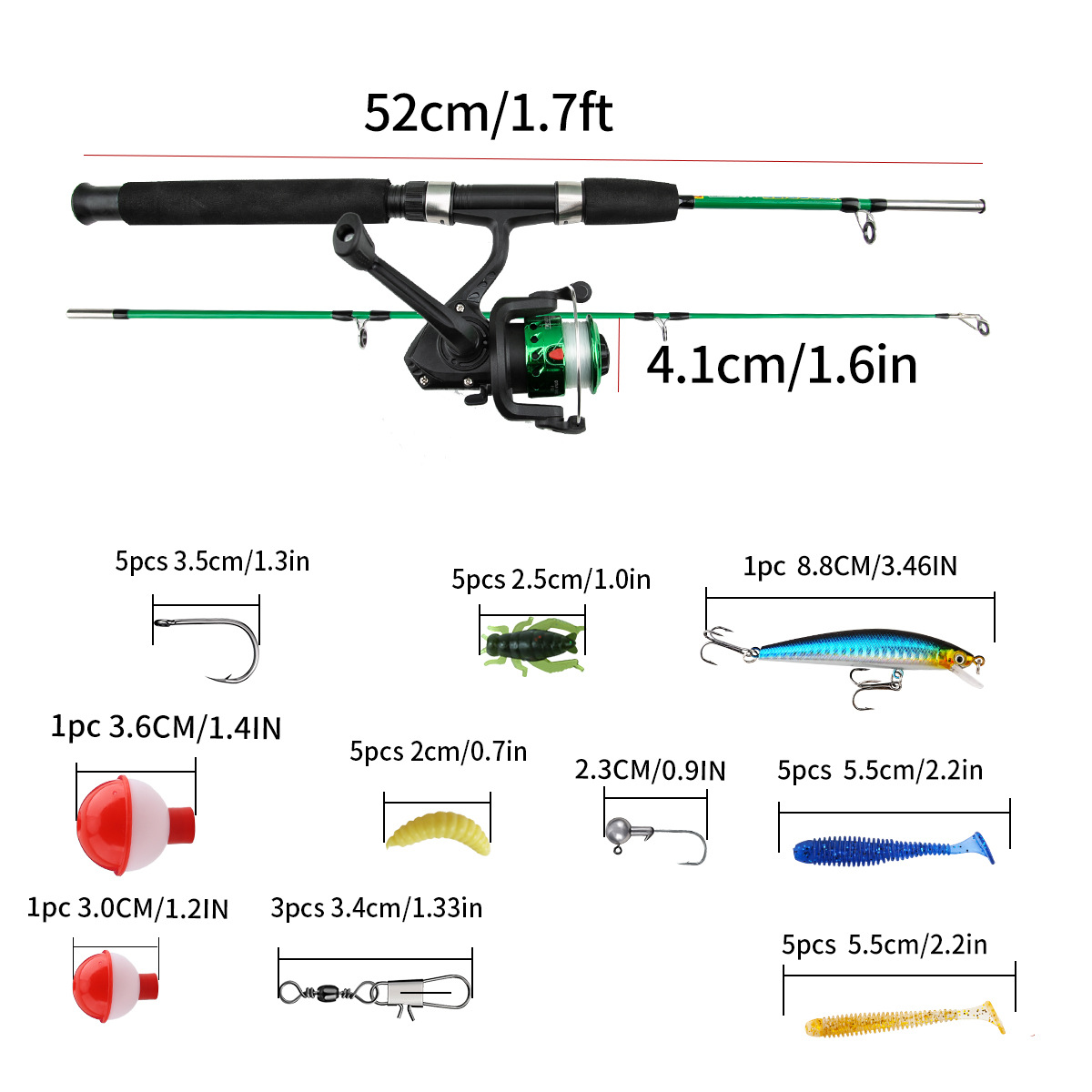 Picture of Foreign trade children's fishing rod fishing gear rod wheel suit fishing rod children beginner portable rod wheel road Asian rod wholesale