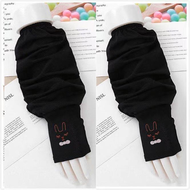 Picture of Summer Soft Rabbit Ice Sleeve Sun Protection Versatile Fashion Cycling Gray Outdoor Sleeve