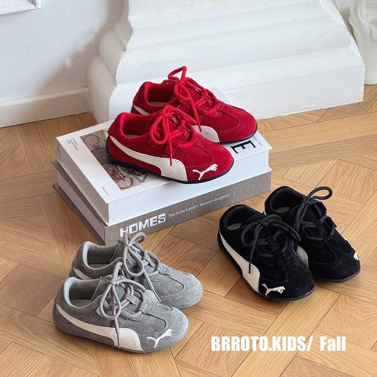 Girls' shoes, 2025 autumn new children's sneakers, low-top moral training shoes, boys' board shoes, soft-soled casual middle and large children