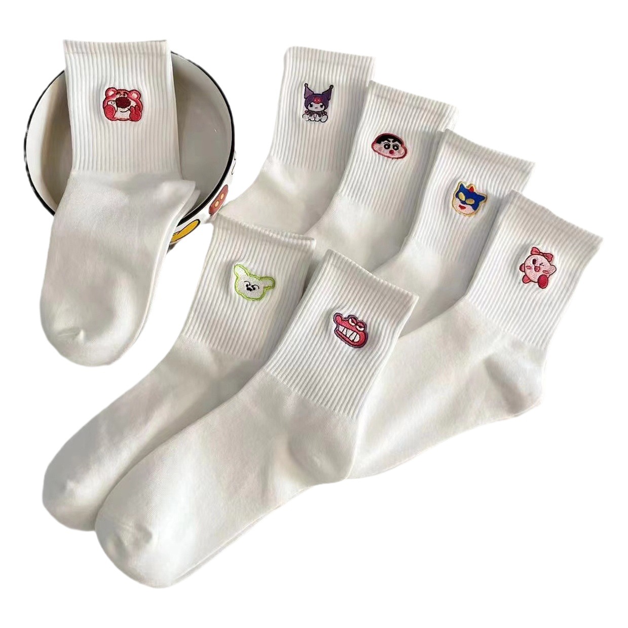Japanese Cotton Casual Socks for Children Spring and Autumn Mid-barrel Ins Student Pile Joker Small White Socks Sports Socks