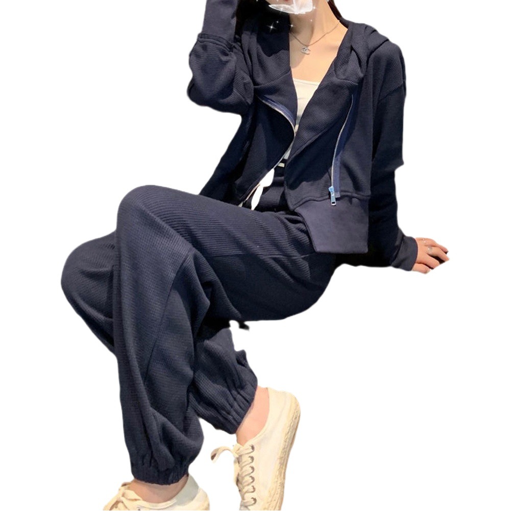 Leisure sportswear suit women's spring and autumn 2024 new salt fashion fried street tide brand sweater two-piece tide wholesale