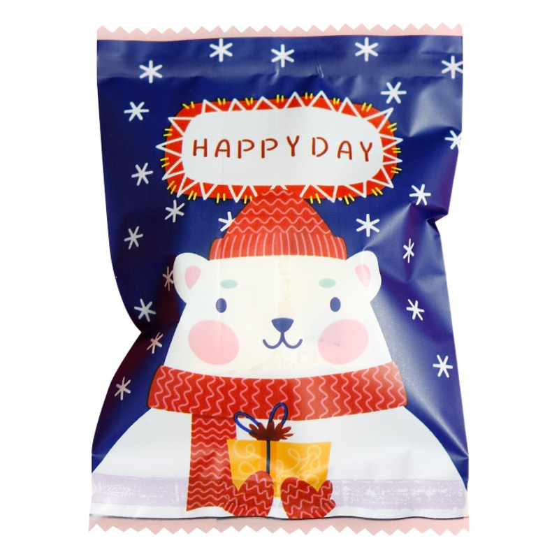 Amazon new Christmas snowflake crisp packaging bag machine bag bag candy bag drawstring bag nougat packaging bag