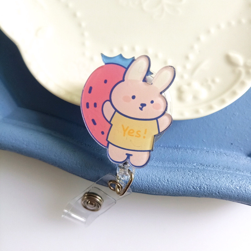 Picture of Nurse Badge clip cute bear rabbit cartoon easy pull buckle easy pull staff brand badge telescopic buckle