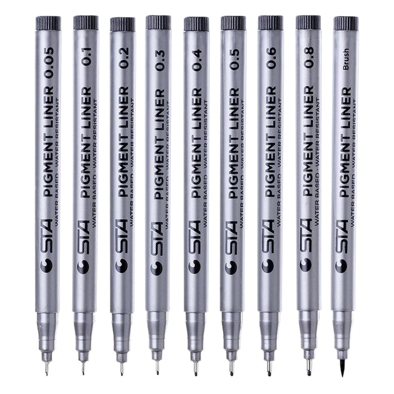 STA STA 8050 waterproof hand-painted needle pen drawing edge pen drawing line hook hand-painted pen cartoon sketch set