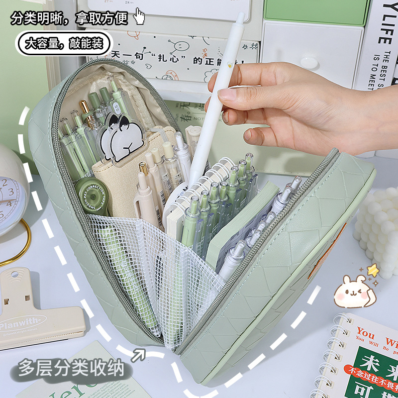 Picture of Large Capacity Multifunctional Pencil Case Korean Style High-value Pencil Case High School Students Portable Pen Storage Bag Pencil Case