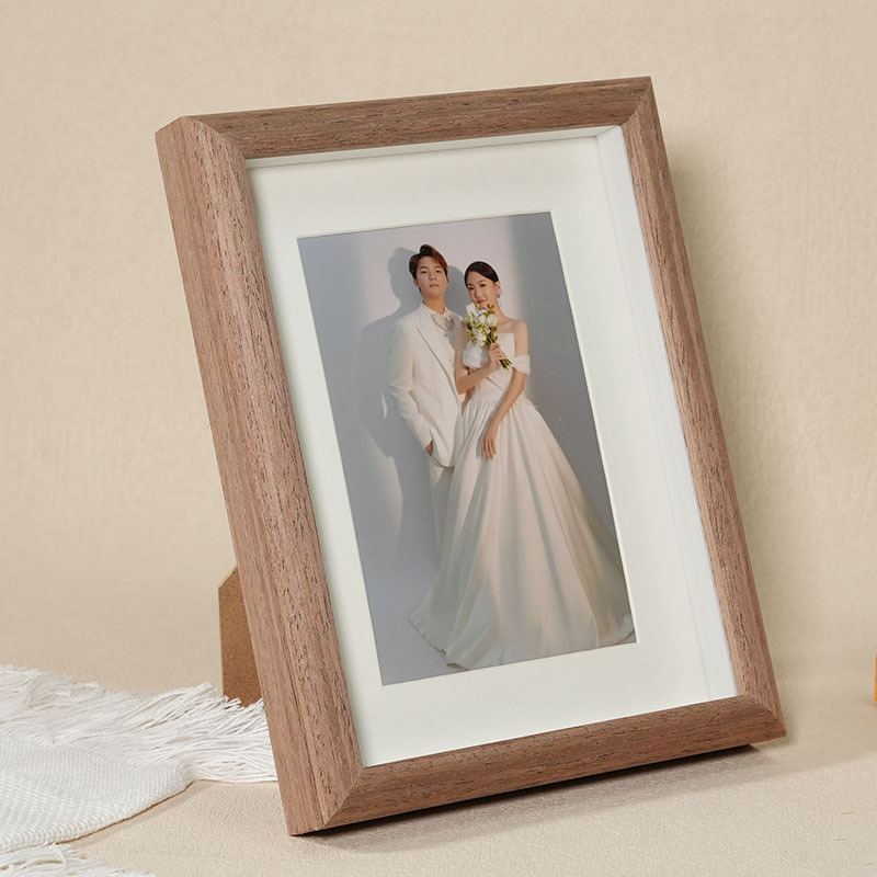 Picture of Wooden hollow glass photo frame table 6 inch 8 inch 10 creative photo diy frame solid wood picture frame wholesale