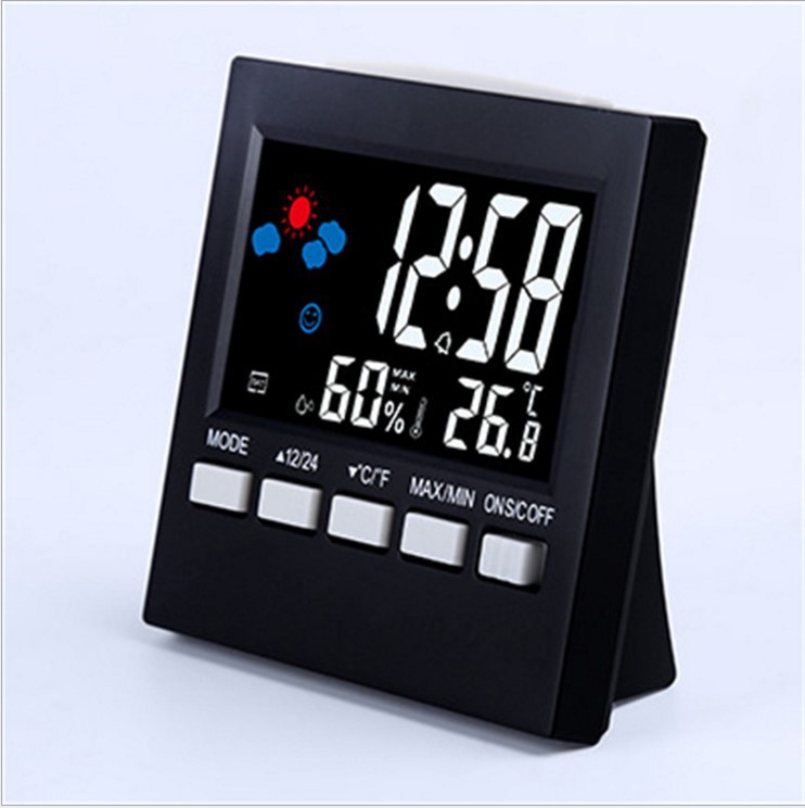 Multifunctional calendar clock alarm clock LED with backlight temperature and humidity display clock color screen weather clock