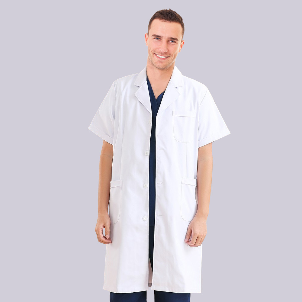 Picture of White Coat Women's Short-Sleeved Summer Thin Doctor's Coat Nurse Chemical Experiment Beauty Salon Doctor's Long-Sleeved Work Clothes