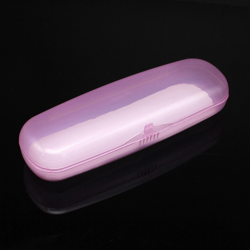 Picture of New Translucent Plastic Glasses Case Blue Transparent Reading Glasses Case Lightweight Pvc Hard Plastic Box Snap-On Storage