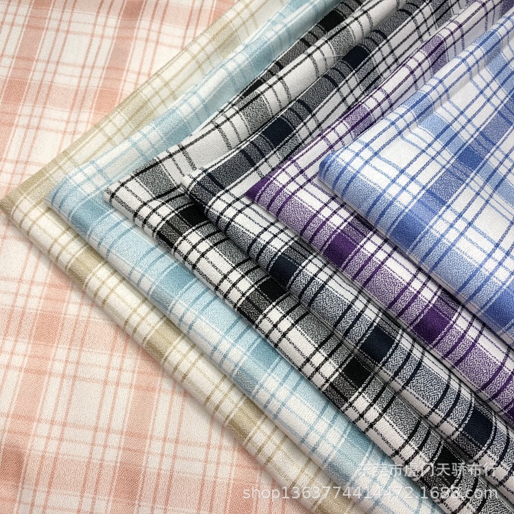 Spring and Summer New Woven Polyester Stretch Nose Yarn-dyed Plaid Snowflake Stretch Wrinkle Fashion Garment Accessories