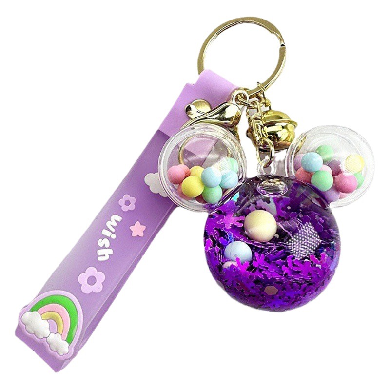 Internet Celebrant Cartoon Mickey Head Candy quicksand Key Chain Women's Exquisite Cute School Bag Pendant Couple's Bag Key Chain