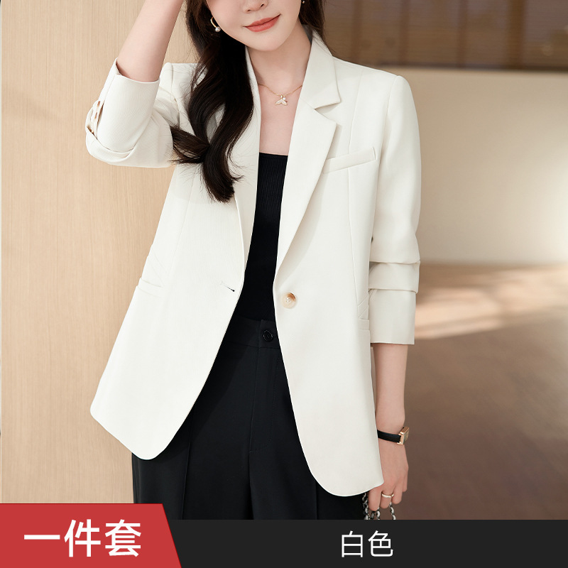 Picture of White suit jacket for women 2024 spring new small loose casual temperament high-grade small suit spring and summer