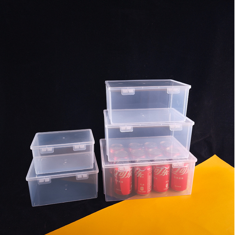 Heighten Double Buckle Large Transparent Storage Box Hardware Accessories Workpiece Packaging Box Household Door Shoe Box Dustproof pp