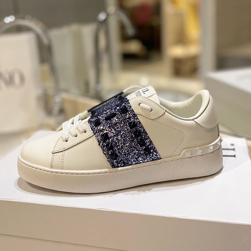 Foreign Trade 2024 New V Home Rivet White Shoes Women's Color Matching Stitching All-match Sports Casual Board Shoes Trendy Men's Shoes