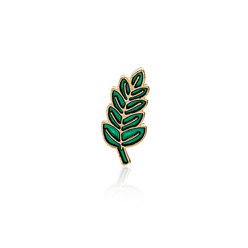 European and American fashion creative plant leaves drop oil brooch Japanese and Korean cute alloy drop oil brooch corsage wholesale