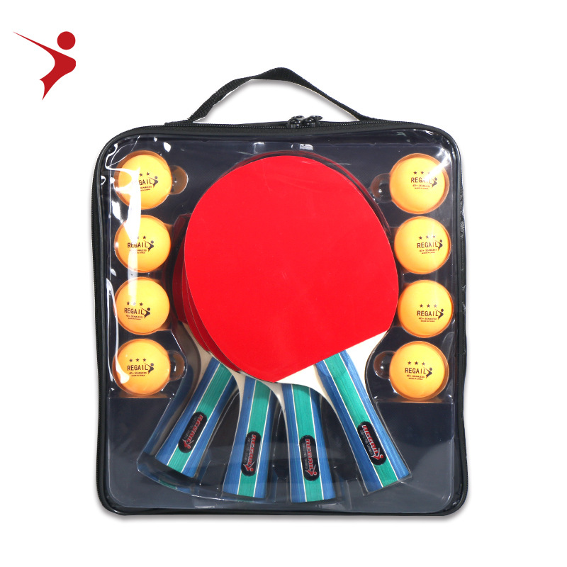 Picture of Cross-border hot sale Regail table tennis racket suit 4 8 ball table tennis racket horizontal racket straight color