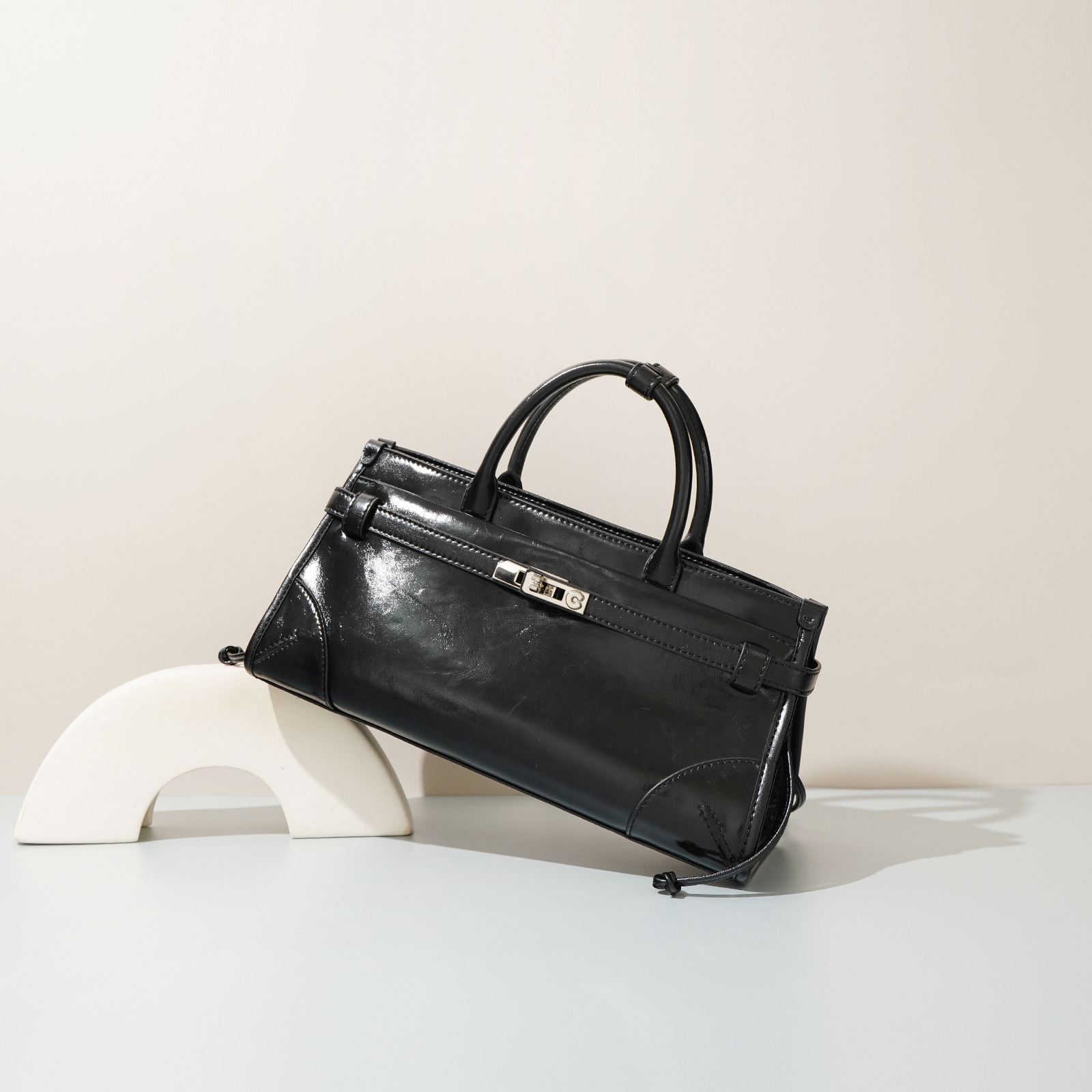 New Style Cowhide Boston Bag SoftLuxBag Genuine Leather Tote Bag Women's Top Layer Cowhide Large Capacity Shoulder Crossbody Bag