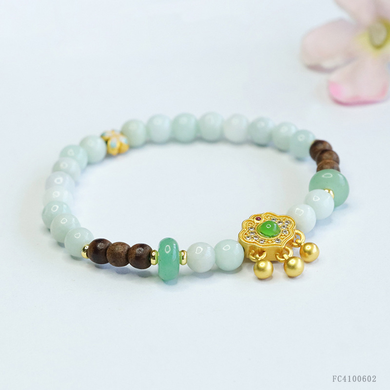 Picture of As soon as Yu natural Myanmar A goods jade bracelet agarwood bracelet national tide jewelry wholesale FC4100602
