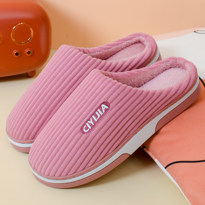 Picture of Slippers autumn and winter warm home couple cotton slippers thickened non-slip cross-border wholesale winter plush cotton slippers cross-border