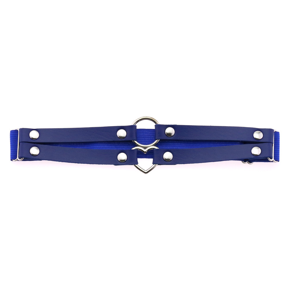 Picture of Cross-border personality temperament sexy punk style double-line ring leather thigh ring peach-shaped love-shaped elastic garter belt