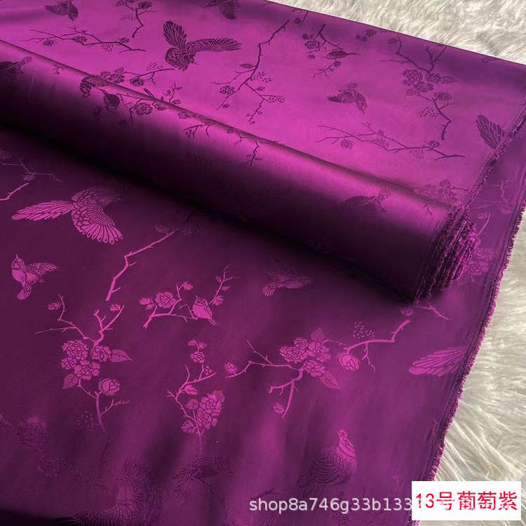 Picture of 30mm Jacquard Mulberry Heavy Satin Silk Fabric Jacquard Silk Chinese Clothing Cheongsam Han Dynasty Mulberry Fabric