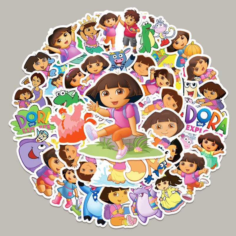 50 Dora the Adventure Graffiti Stickers Cartoon Animation Moveable DIY Skateboard Water Cup Luggage Sticker