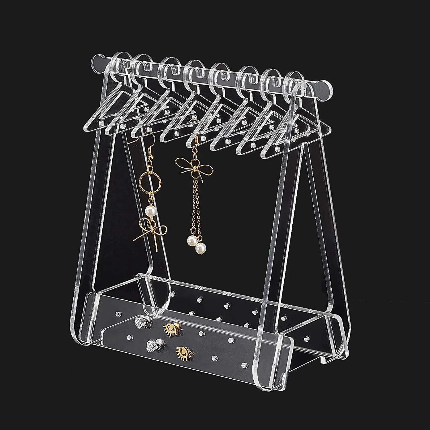 Acrylic Creative Jewelry Rack Hanger Earring Rack Necklace Jewelry Storage Jewelry Finishing Triangle Hanger