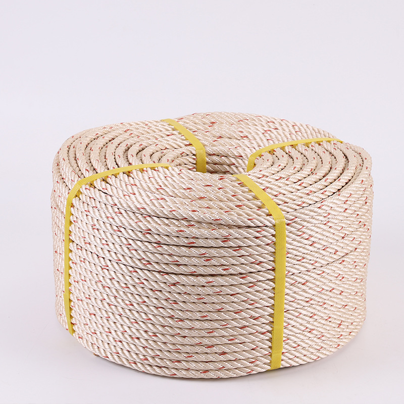 Thickened Ephedra pp Flat Silk Rope Nylon Colorful Sandwich Three-strand Rope Thickened Rope Cross-border Special for Linen Sea Rope