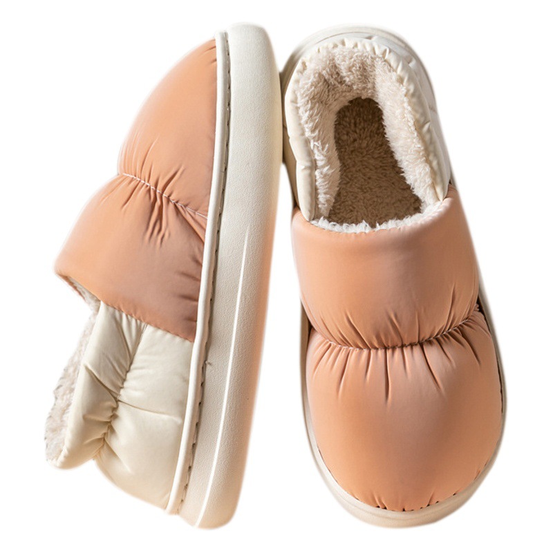Down Cotton Slippers Women's Spring and Autumn Bag with Non-slip Indoor Household Thickened Warm Couple's Outer Wear Men's Cotton Shoes