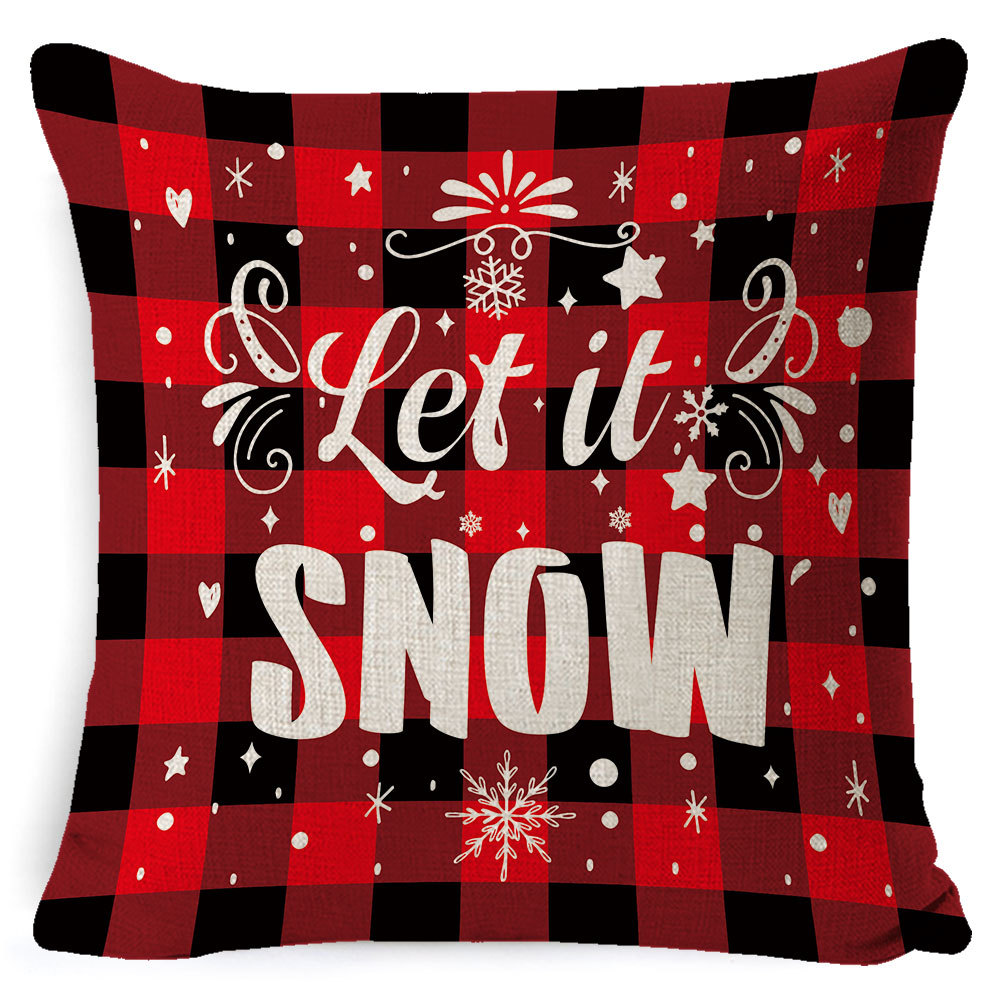 Picture of Christmas Pillow Case Linen Super Soft Peach Leather Printed New Amazon Household Products Cushion Pillow Case Custom