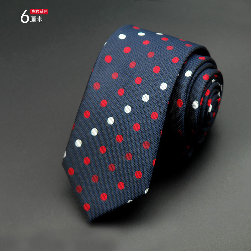 Picture of Men's Tie Korean Style Casual Polyester Silk Narrow Business Fashion Groom Wedding 6cm Small Tie