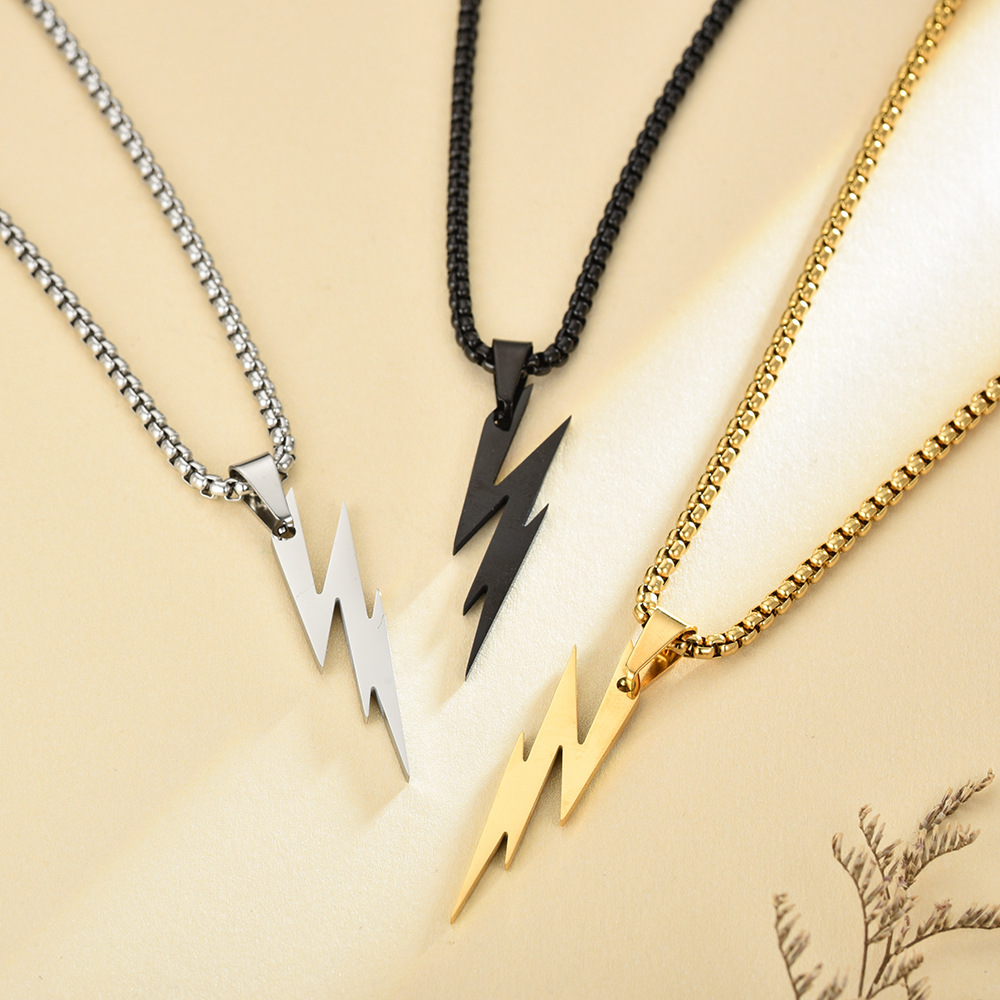 Picture of 2021 European and American Cross-Border New Accessories Men's Trendy Brand Necklace Titanium Steel Flash Pendant Hip-Hop Stainless Steel Jewelry