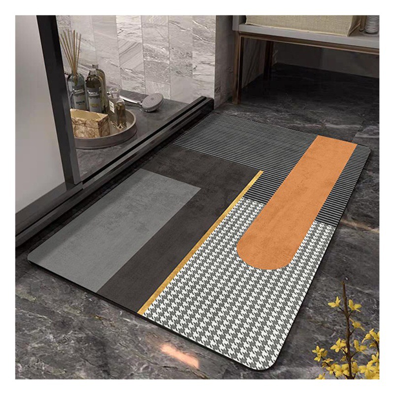 Light luxury style entrance door mat bathroom door absorbent easy-to-dry floor mat household non-slip diatom mud floor mat can be sent on behalf