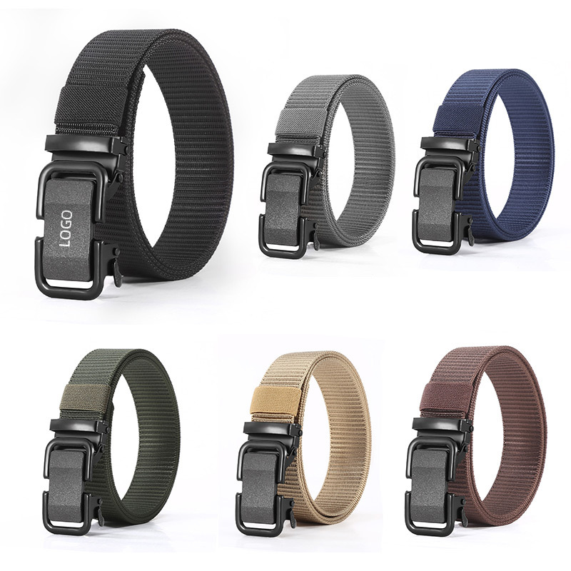 Men's Toothless Automatic Buckle Belt Nylon Canvas Braided Belt Outdoor Casual All-match Tactical Belt Wholesale