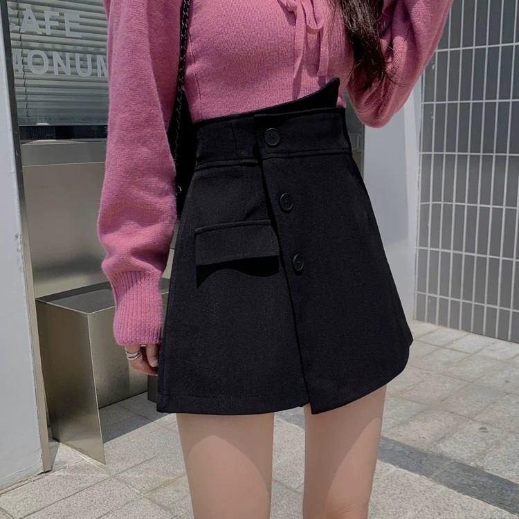 Women's cover skirt Spring and Autumn 2023 new high waist design sense niche hip skirt black A- line short skirt pants