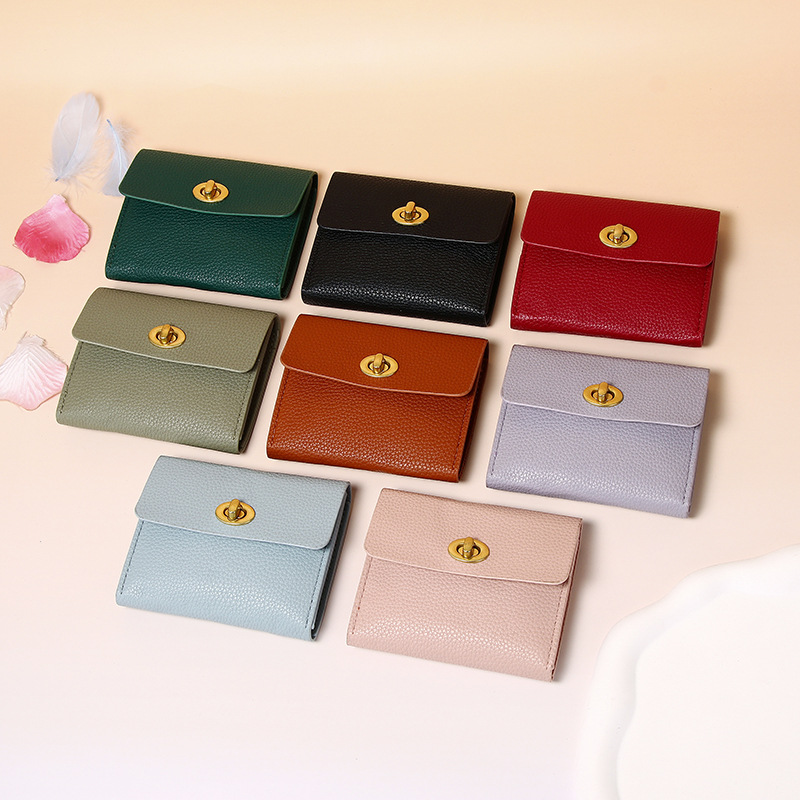 New Ins Retro Small Wallet Soft Leather Thin Simple Compact Women's High-End Multi-Card Slot Card Holder Coin Purse