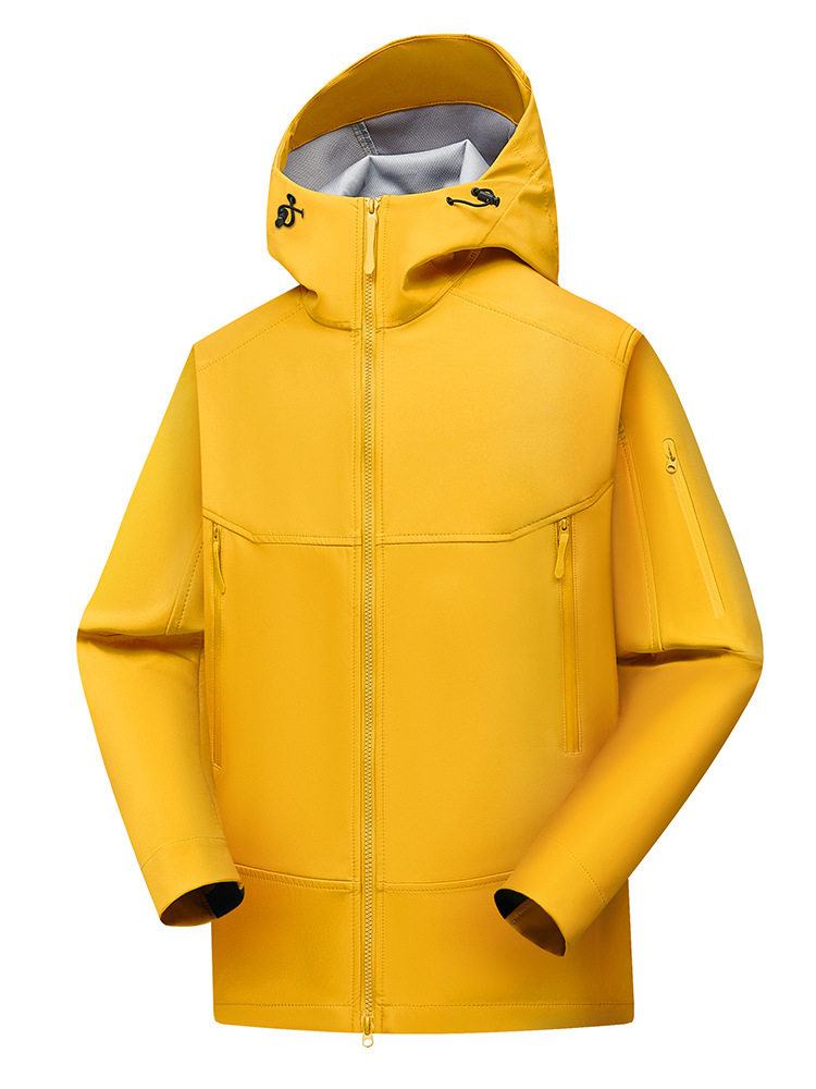 2025 New Soft Shell Jacket for Men and Women, Windproof, Waterproof and Warm Mountaineering Clothing for Couples, Xizang Hooded Group Purchase Logo