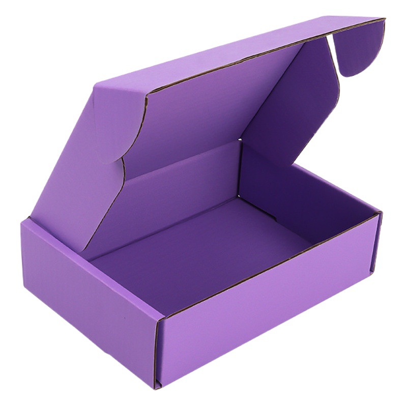 Light Purple Airplane Box Packaging Box Kraft Paper Box Purple Packaging Express Box Printed Logo Corrugated E-Commerce Special